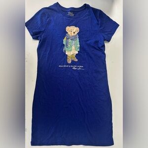 Polo Bear Ralph Lauren T-Shirt Dress Navy Large 12/14